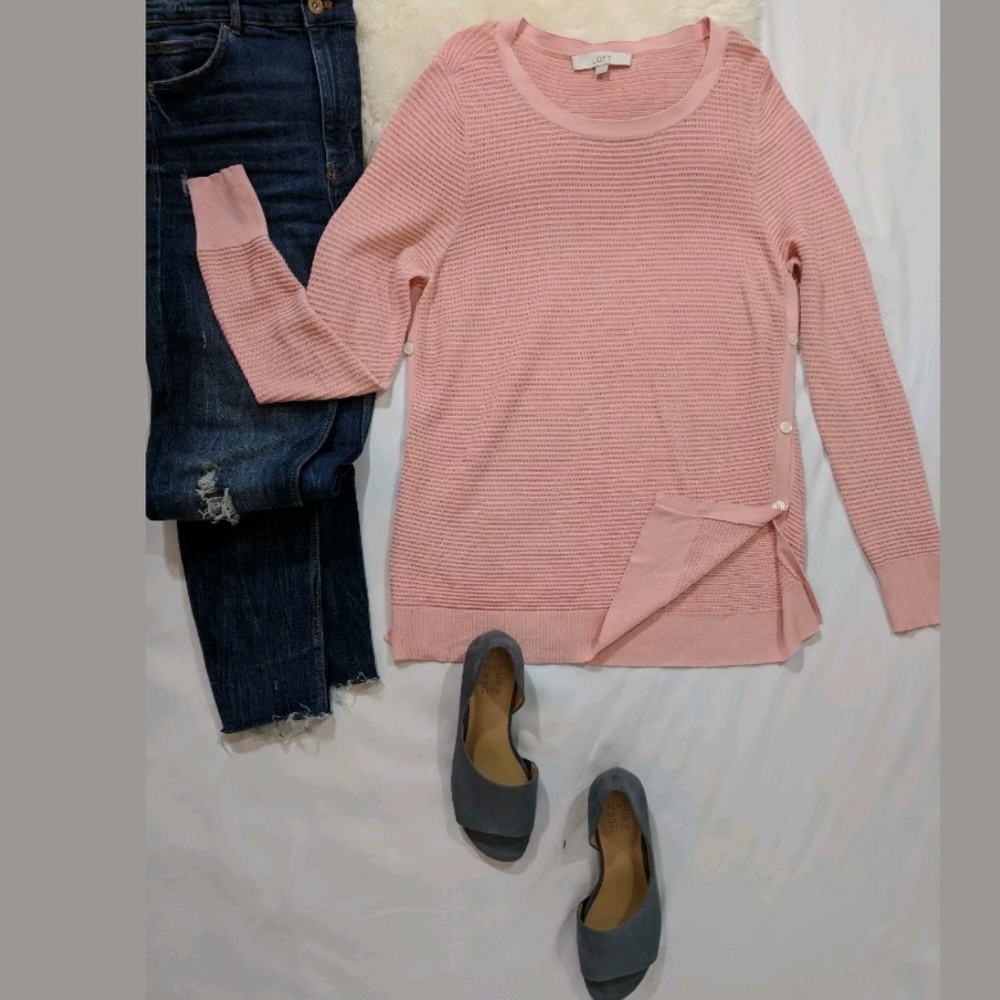 LOFT 
women's Sweater tunic Sz Large Pink